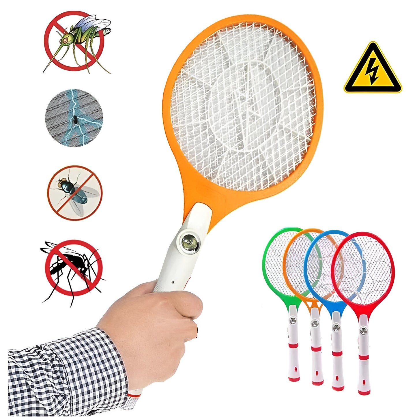 RAQUETA MATA MOSQUITOS CON DOBLE LINTERNA