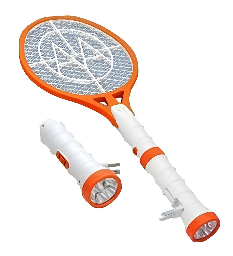 RAQUETA MATA MOSQUITOS CON DOBLE LINTERNA